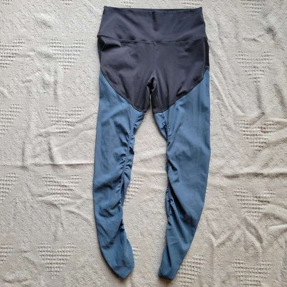 ZYIA Active Storm Parallel Luxe High Rise 7/8 length Blue Legging, Size 6-8 - Picture 2 of 13